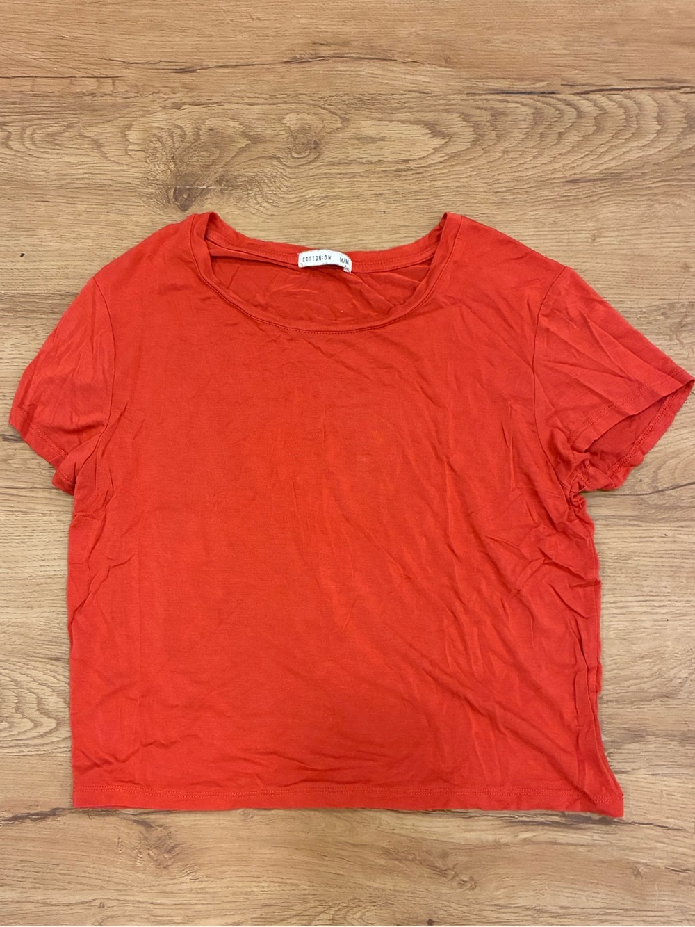 Cotton On Orange Cropped Short Sleeve Tee